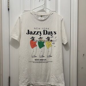 Denim & Flower Jazzy Days Graphic Tee - White